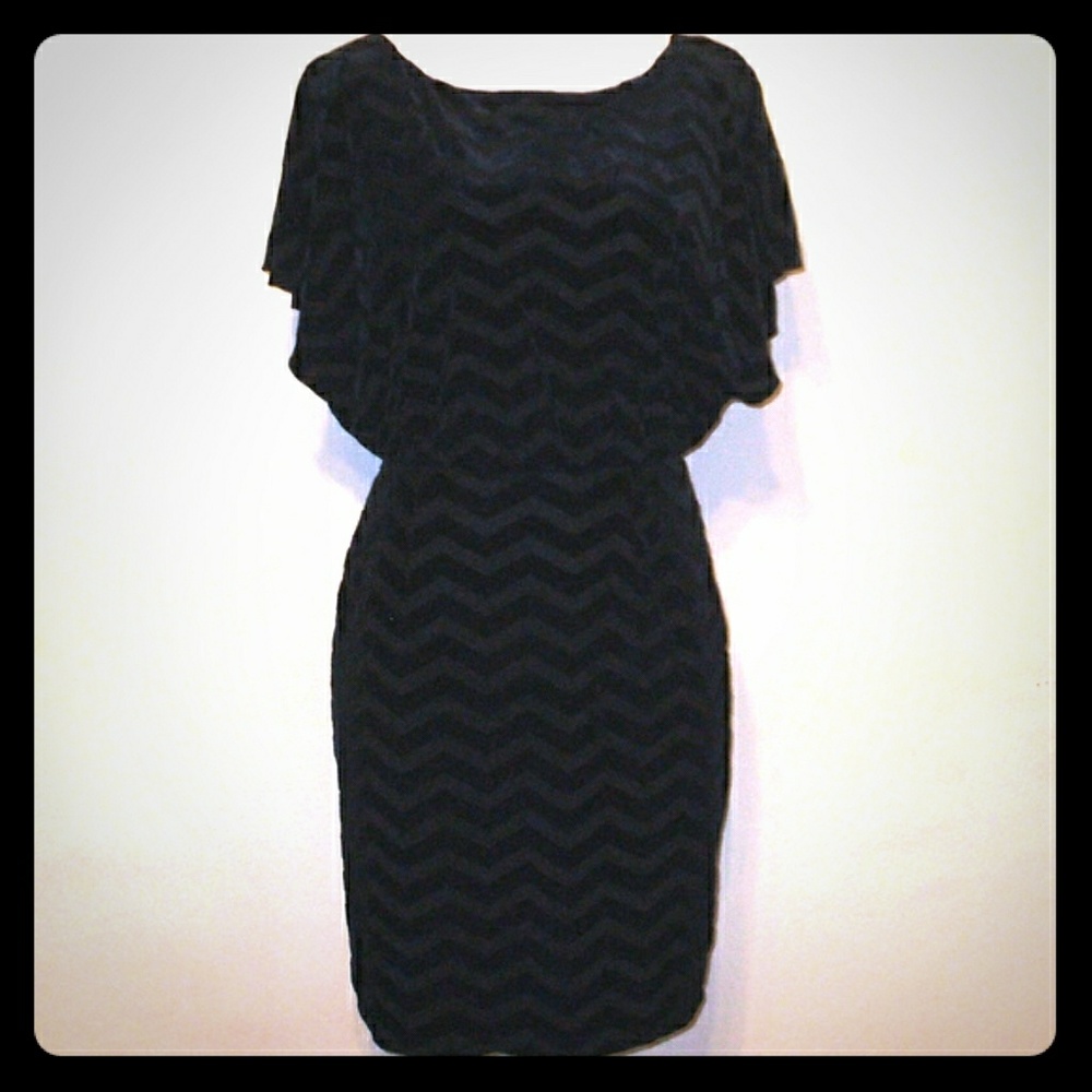 White House/Black Market Velvet Chevron dress